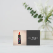 Schwarz-Kupfer-Makeup-Künstler-Lipstick-Beauty Visitenkarte (Stehend Vorderseite)