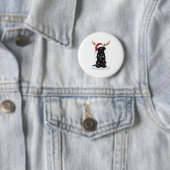Schwarz Lab Labrador Weihnachten Hund Rentier Lich Button (Beispiel)