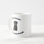 Schwarz Lab Retriever Tasse Geschenk (Vorderseite Links)