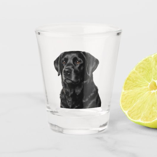 Schwarz Lab Shotglas Schnapsglas (Vorderseite)