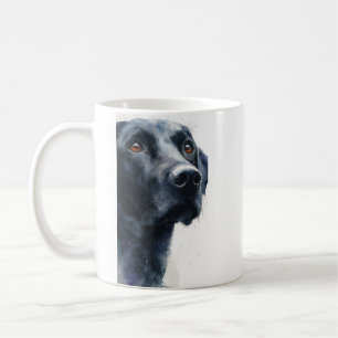 Schwarz Labrador Retriever Aquarell Kaffeetasse