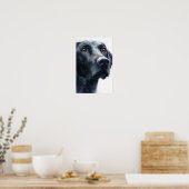Schwarz Labrador Retriever Aquarell Poster (Küche)
