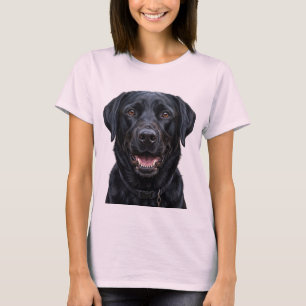 Schwarz Labrador Retriever Hund Portrait T-Shirt