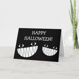 Schwarz, Lächeln, Halloween-Faltenkarte Karte