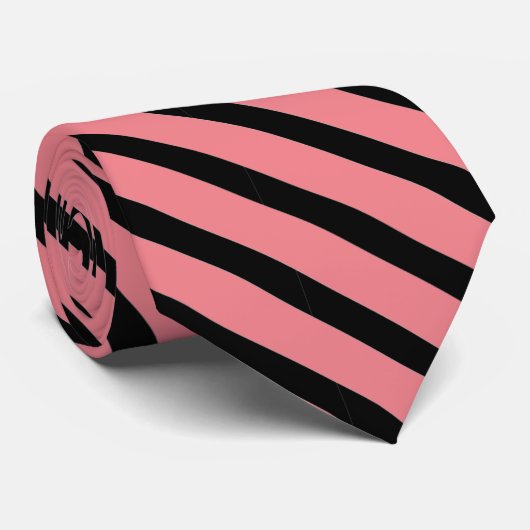 Schwarz-Lachs-Farbmuster Krawatte (Gerollt)