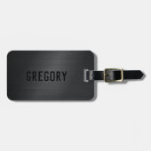 Schwarz lackierte Textur aus einfarbigem Aluminium Gepäckanhänger (Vorderseite horizontal)