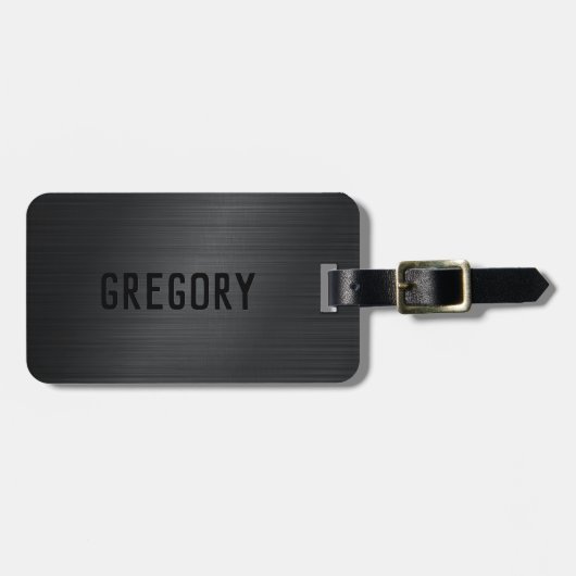 Schwarz lackierte Textur aus einfarbigem Aluminium Gepäckanhänger (Vorderseite horizontal)