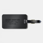 Schwarz lackierte Textur aus einfarbigem Aluminium Gepäckanhänger (Rückseite horizontal)