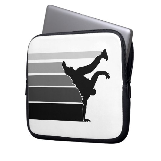 Schwarz-Laptophülse BBOY Steigung graue Laptopschutzhülle (Vorderseite Links)