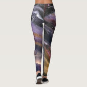 Schwarz-, Lavendel-u. Pfirsich-Leggings - "Galaxie Leggings (Rückseite)
