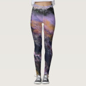 Schwarz-, Lavendel-u. Pfirsich-Leggings - "Galaxie Leggings (Vorderseite)