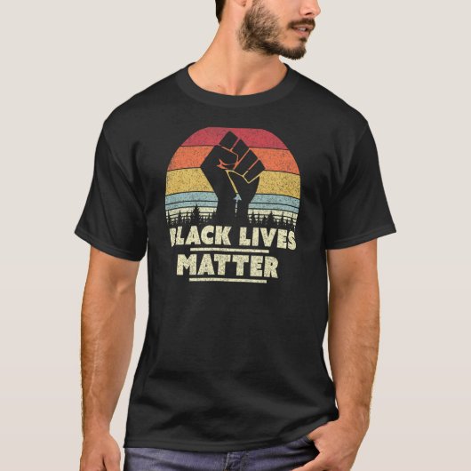 Schwarz lebt Matter Design. BLM, Retro T-Shirt (Vorderseite)