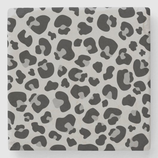 Schwarz-Leopard-Cheetah-Hautmuster Steinuntersetzer (Vorderseite)
