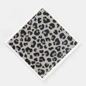 Schwarz-Leopard-Cheetah Skin Print Pattern Serviette (Ecke)