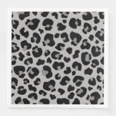 Schwarz-Leopard-Cheetah Skin Print Pattern Serviette (Vorderseite)