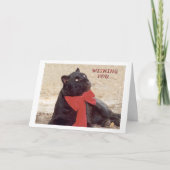 Schwarz-Leopard-Feiertagsbogen Feiertagskarte (Vorderseite)