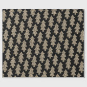Schwarz-Leopard-Tier Weihnachtsbaum drucken Geschenkpapier (Flach)
