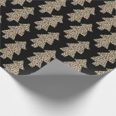 Schwarz-Leopard-Tier Weihnachtsbaum drucken Geschenkpapier (Ecke)