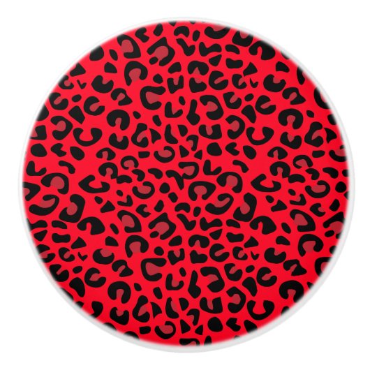 Schwarz-Leopard-Tierdruck Keramikknauf (Vorderseite)