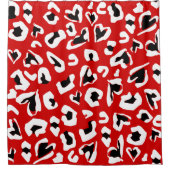 Schwarz-Leopard-Tierherzen Duschvorhang (Vorderseite)