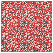 Schwarz-Leopard-Tierherzen Stoff (Muster)