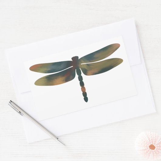 Schwarz-Libelle-Sticker Rechteckiger Aufkleber (Umschlag)