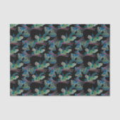 Schwarz Light Neon Glow Xmas Bell und Candle Muste Seidenpapier (Vorderseite)