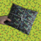 Schwarz Light Neon Glow Xmas Bell und Candle Muste Seidenpapier