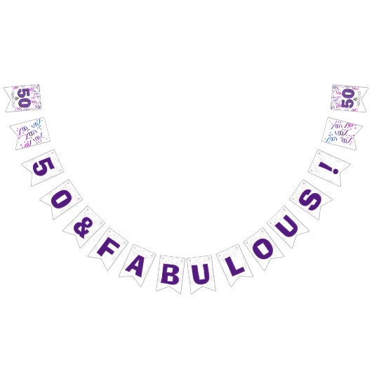 Schwarz-Lila| 50. Geburtstagspartei Wimpelkette (Alle)