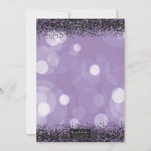 Schwarz & Lila Glam Sweet 16 Einladung (Rückseite)