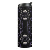Schwarz-Lila-Gothic-Muster #5 Thermal Tumbler Thermosbecher (Nach links gedreht)