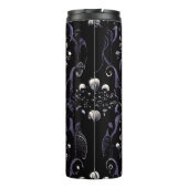 Schwarz-Lila-Gothic-Muster #5 Thermal Tumbler Thermosbecher (Rückseite)