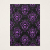 Schwarz-Lila-Gothic-Skulls Halloween-Ohrenkarte (Rückseite)