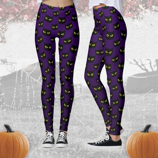 Schwarz-lila Halloween-Muster Leggings
