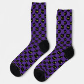 Schwarz-lila Halloween-Muster Socken (Linkes Detail)