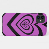 Schwarz-Lila-Hypnotic-Herz-Liebe-Muster Case-Mate iPhone Hülle (Rückseite (Horizontal))