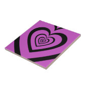 Schwarz-Lila-Hypnotic-Herz-Liebe-Muster Fliese (Seite)