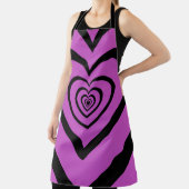 Schwarz-Lila-Hypnotic-Herz-Liebe-Muster Schürze (InSitu)