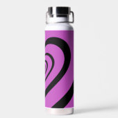 Schwarz-Lila-Hypnotic-Herz-Liebe-Muster Trinkflasche (Rückseite)
