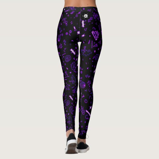 Schwarz Lila Leggings (Rückseite)