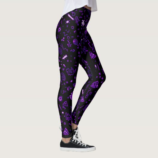 Schwarz Lila Leggings (Rechts)