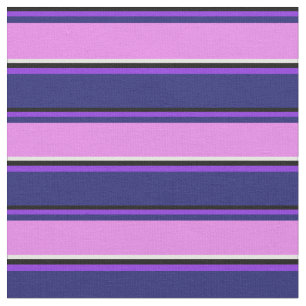 Schwarz, Lila, Mitternachtsblau, Violett und Weiß Stoff
