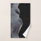 Schwarz Lila Modernes, elegantes Monogramm Badhandtuch Set (Handtuch)