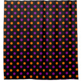 Schwarz Lila Orange Punkte-Muster Duschvorhang (Vorderseite)