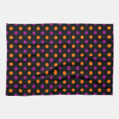 Schwarz Lila Orange Punkte Muster Geschirrtuch (Horizontal)