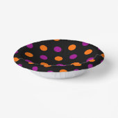Schwarz Lila Orange Punkte Muster Pappteller (Gewinkelt)