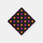 Schwarz Lila Orange Punkte Muster Serviette (Ecke)