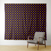 Schwarz Lila Orange Punkte Muster Wandteppich (Beispiel (Horizontal))