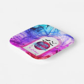 Schwarz Lila Pink Spider Web Bats Glückliches Hall Pappteller (Gewinkelt)