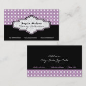 Schwarz-lila Polka-Punkt-Innenbereich Visitenkarte (Vorne/Hinten)
